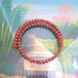 Rust colored Beaded Wrap Choker